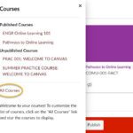 When you click Courses in the left-hand global navigation, the All Courses link will appear near the bottom of the popup window.